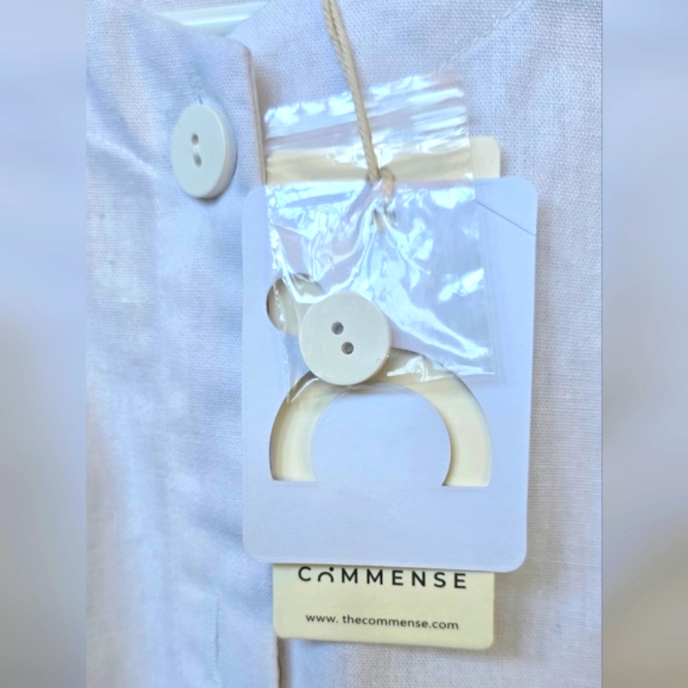 NWT Commense Linen Blends Button Up Tank Blouse in White Size Large - Picture 4 of 14